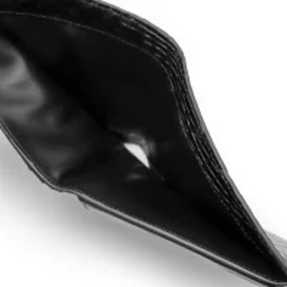 Salvatore Ferragamo fold Wallet Crocodile Embossed Bi Gancini Black Double Black